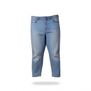 American Eagle Strigid Classic Blue Women 16 Long Straight Leg Mom Jeans Cotton